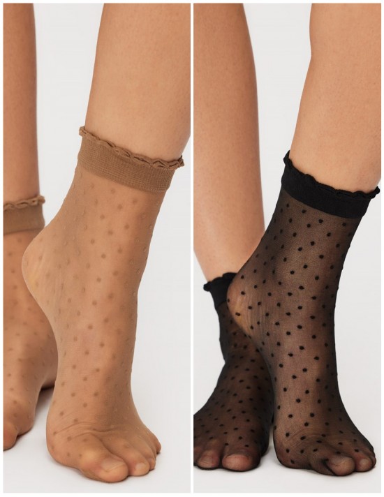 2pack puntinasokjesbeigezwart