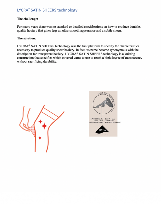 Lycrasatinsheers technology